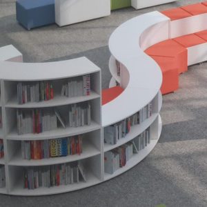 Armoires de rangement courbées pour les bibliothèques
