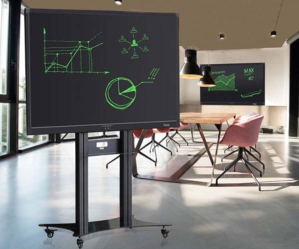 Tableaux noirs LCD sur support mobile et fixé au mur