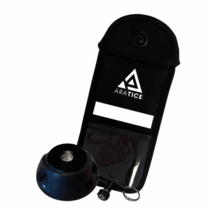 Pochette anti-onde Araphone Blocker avec la base magnétique permettant de la déverrouiller