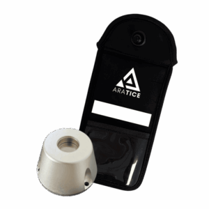 Pochette anti-onde Araphone Blocker avec la base magnétique permettant de la déverrouiller