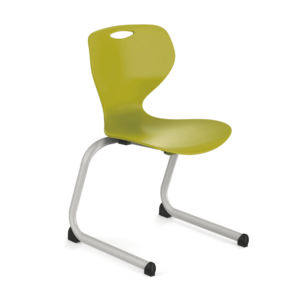 Chaise scolaire ergonomique JUK 322 vert pomme avec dossier incurvé et patins antidérapants