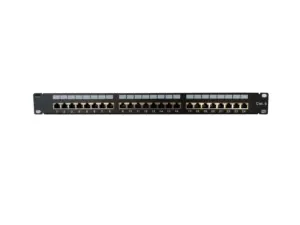 Panneau de brassage rack 19''. 24 ports RJ45. cat.6. Blindé