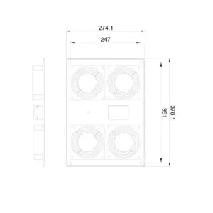 Bloc 4 ventilateurs de toit pour rack et baie de brassage 19''
