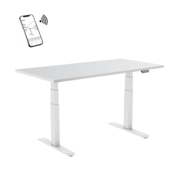 Bureau motorisé assis-debout 120x75cm. Connecté