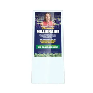 Totem vidéo pliable 43''. FULL HD. 500 cd. 24h/7j. Indoor. Blanc