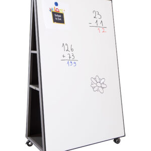 Tableau mobile, double face en acier émail blanc feutre, H160xL100 cm