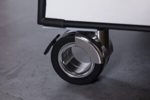 Tableau mobile, double face en acier émail blanc feutre, H160xL100 cm