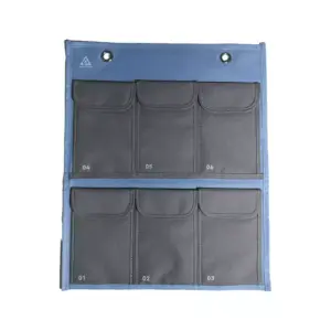 Solution murale de 6 de pochettes anti-ondes bleue pour créer des temps de déconnexion, à domicile ou en milieu professionnel.