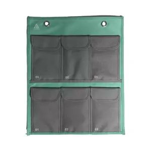 Solution murale de 6 de pochettes anti-ondes verte pour créer des temps de déconnexion, à domicile ou en milieu professionnel.