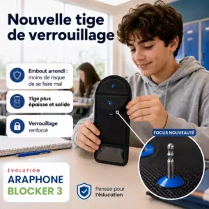 Araphone Blocker 3 FR - Pochette anti-ondes verrouillable Fabriquée en France pour Portable en pause