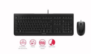 Ensemble clavier Azerty et souris filaire Cherry DC 2000 Noir