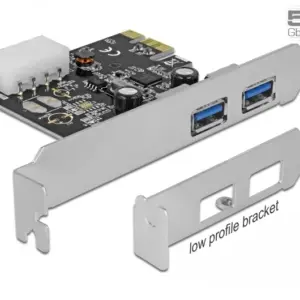 Carte PCI-express USB 3.0 2 ports + equerre Low-Profile - 89243