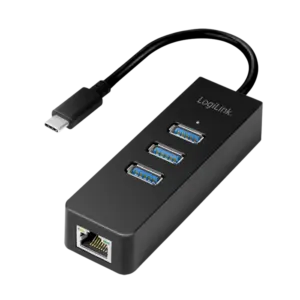 Convertisseur USB-C 3.1 / RJ45 Gigabit + Hub 3 ports USB3.0