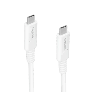 Cordon USB4 Gén. 3.2 Type-C M/M 8K, PD 100W 0,80m Blanc