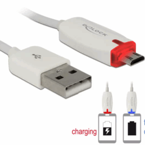 Cordon USB2.0 A vers Micro USB 1.00m, avec témoin de charge