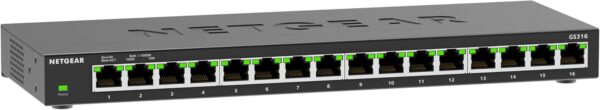 NETGEAR (GS316) Switch Non manageable Gigabit Ethernet 16 Ports RJ45 - Positionnement sur Un Bureau ou au Mur, Fonctionnement Silencieux