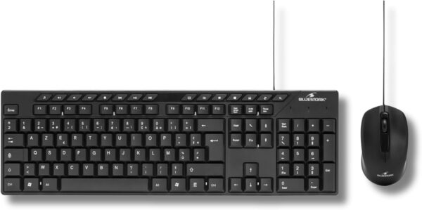 Bluestork – Pack Media Office - Pack Clavier Souris Filaire USB – AZERTY