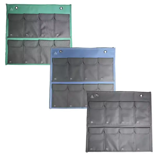 Solution murale de 8 pochettes anti-ondes pour créer des temps de déconnexion, à domicile ou en milieu professionnel.