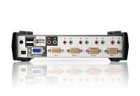 Aten CS1734B Switch KVM 4 ports USB + Audio + câbles