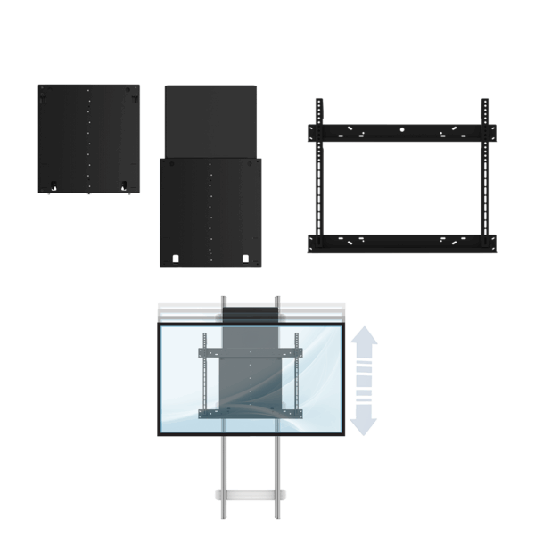 Support mural BalanceBox avec renfort, pour écran interactif, réglable en hauteur manuellement (jusqu'à 400mm)
