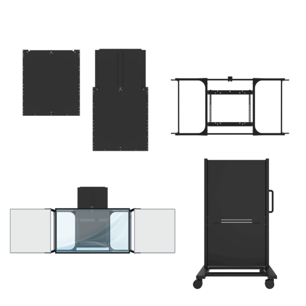 Support mobile BalanceBox pour écran interactif de 75", réglable en hauteur manuellement (jusqu'à 650mm), avec Tableaux Blancs 75’’
