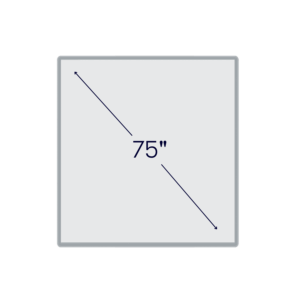 Support mural BalanceBox pour écran interactif de 75", réglable en hauteur manuellement (jusqu'à 650mm), avec Tableaux Blancs 75’’