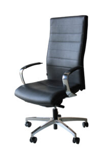 Fauteuil LORD retour point fixe, dossier haut H550 mm, accoudoirs fixes, embase polypropylène noir