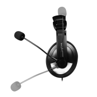 Casque stéréo avec commandes, 1x USB-A, microphone, noir