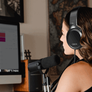 Casque stéréo avec microphone, prise casque 3,5mm, noir