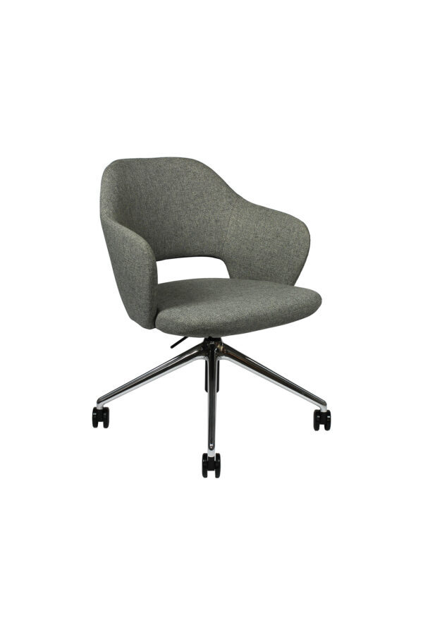 Siège Niky pivotant, réglable hauteur, piètement 4 branches alu sur roulettes