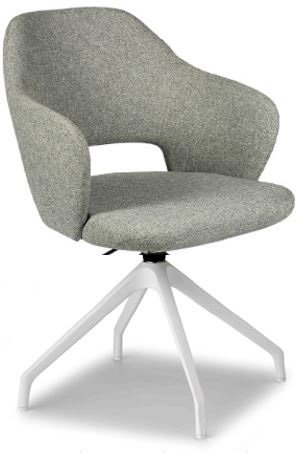 Siège Niky pivotant, piètement 4 branches blanc sur patins