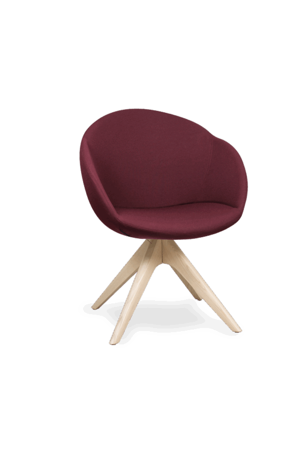 Piétement pyramidal bois, Assise pivotante