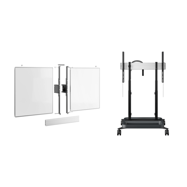 Support mobile motorisé assisté électriquement pour écran interactif 75", réglable en hauteur motorisé (jusqu'à 1000mm)