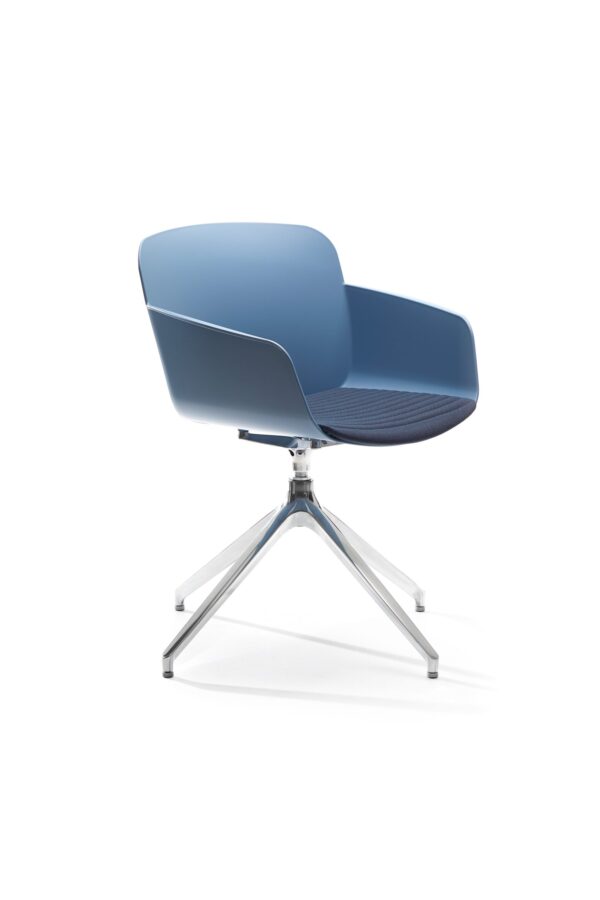 Siège coque pivotant, 4 branches blanc