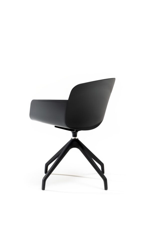 Siège coque pivotant, 4 branches, noir