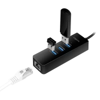 Convertisseur USB-C 3.1 / RJ45 Gigabit + Hub 3 ports USB3.0