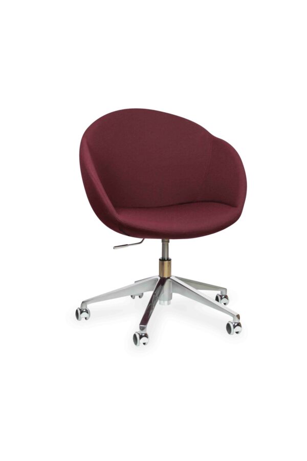 Chaise Zoe piètement 5 branches sur roulette