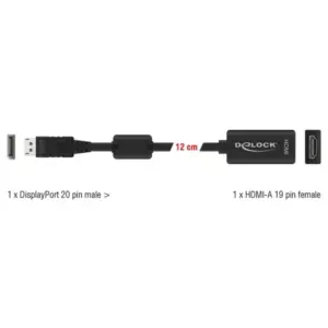Adaptateur DisplayPort 1.1 M / HDMI F 0.15m - Delock 61849