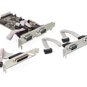 Carte PCI Express 1 port Parallèle + 4 séries + Equerres LP
