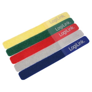 Lot de 5 colliers auto-agrippant 180 x 20 mm - couleurs