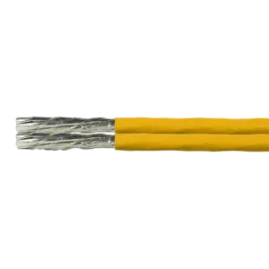 Câble 2x4 paires Cat 7A S/FTP Rigide LSOH Jaune Bobine de 50m - CPV0075