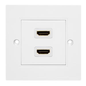 Plaque murale HDMI, 2 ports, avec câble HDMI-A F/F, 4K/30 Hz, blanc