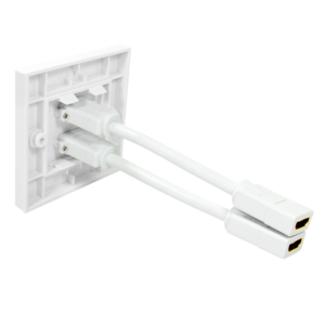 Plaque murale HDMI, 2 ports, avec câble HDMI-A F/F, 4K/30 Hz, blanc
