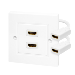 Plaque murale HDMI, 2 ports, avec câble HDMI-A F/F, 4K/30 Hz, blanc