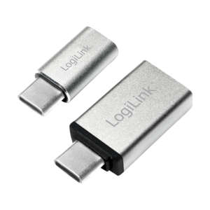 Jeu d'adaptateurs USB-C, C/M vers USB-A/F + C/M vers Micro-USB/F, argent