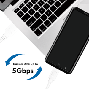 Cordon USB3.2 Type-A M vers USB3.0 Type-C M Blanc