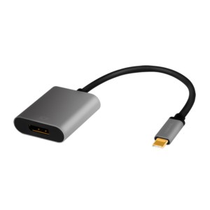 Adaptateur USB Type-C, C/M vers DP/F, 4K, alu, noir/gris, 0.15m