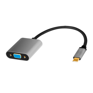 Adaptateur USB Type-C, C/M vers VGA, 1080p, alu, noir/gris, 0.15m