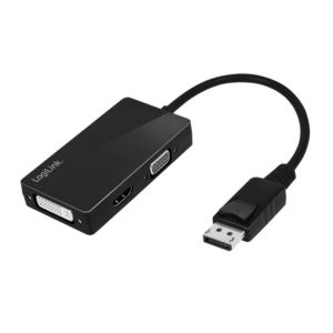 Adaptateur DisplayPort, DP/M vers HDMI-A+DVI+VGA, 4K/30 Hz, noir, 0,10m