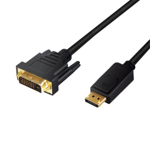 Cordon DisplayPort, DP/M vers DVI/M, 1080p, noir, 2.00m